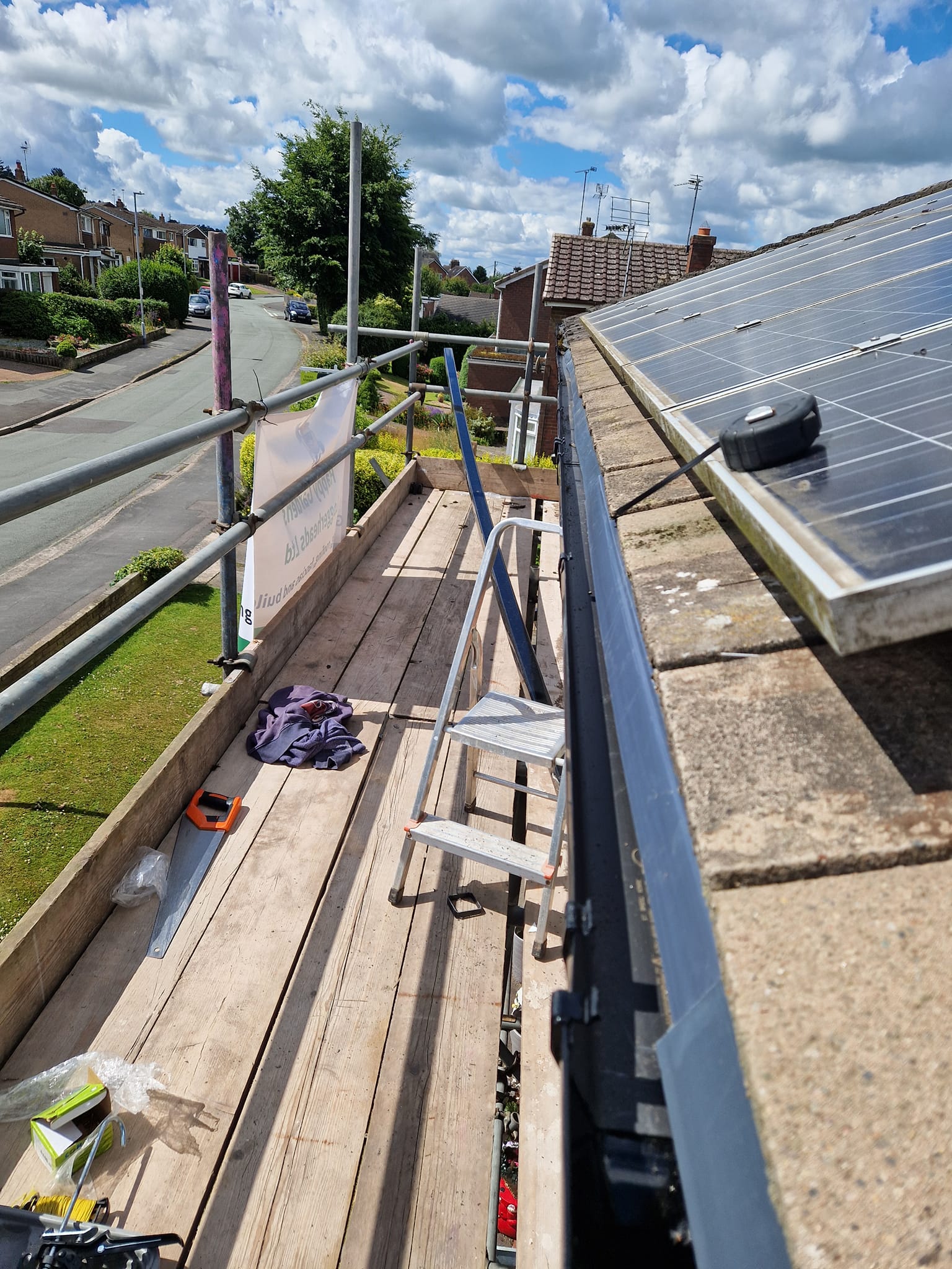 scaffolding on roof